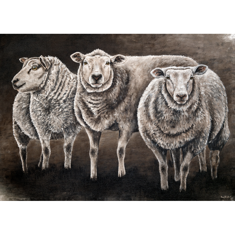 landelijk schilderij schapen
