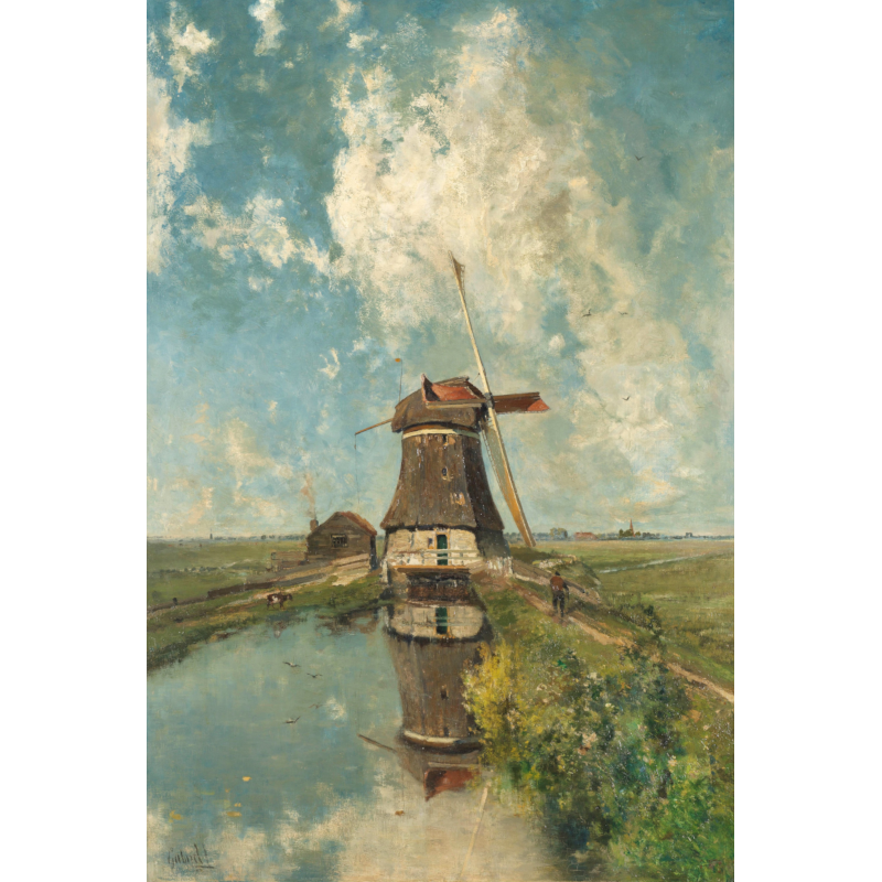 hollands landschap molen schilderij