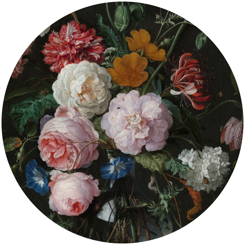 volwassene Faial Sinds Stilleven met bloemen in een glazen vaas van Jan • Hippe Wanddecoratie