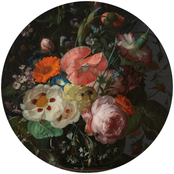 volwassene Faial Sinds Stilleven met bloemen in een glazen vaas van Jan • Hippe Wanddecoratie